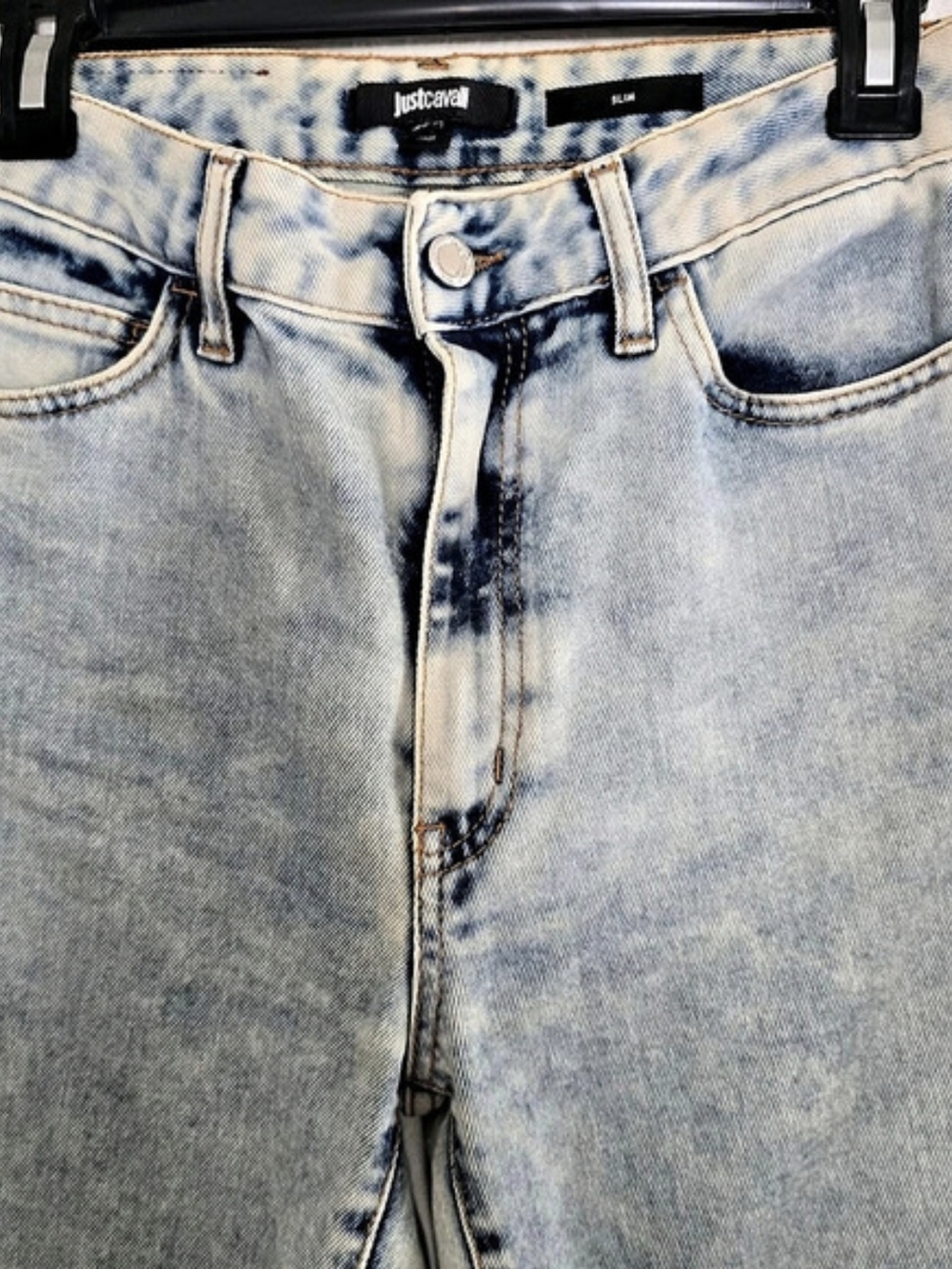 Just Cavalli Women's Straight Leg Jeans Blue Size 26 Like New - Picture 3 of 7